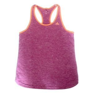 Adidas Climalite Racerback Workout Tank Top Heathered Berry Orange M